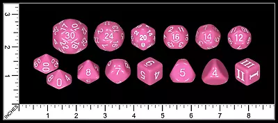 Opaque 14 Unusual DCC Dice Set - Pink • $15