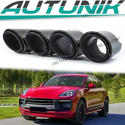 4pcs Black Sport Exhaust Tips Muffler Pipe For 2014-2022 Porsche Macan S 3.0L • $465.99