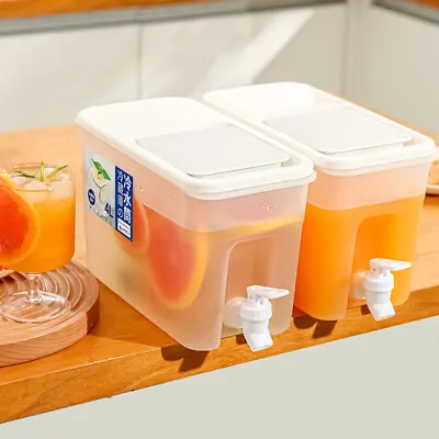 4L Household Refrigerator Drink Beverage Dispenser Jar With Spigot Ice Tea Juice • $12.91
