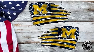 Michigan Wolverines Football Flag Decals 2” X 4” • $4.99