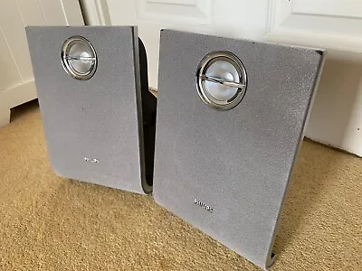 Philips MCB240 Stereo Micro Hifi Speakers Audio Monitors Pair • £11.50