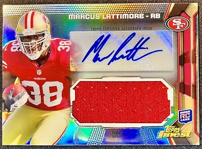 2013 Topps Finest Rookie Patch Auto MARCUS LATTIMORE #AJR-ML 49ers Rookie RC • $10