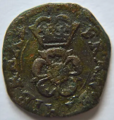 £15 • Buy Charles I, Rose Issue; Type 3, 1636-1643, Copper Farthing.                Z56-3