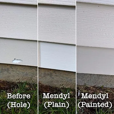 Mendyl Vinyl And Stucco Siding Repair Kit - Cover Any Cracks & Holes - 2 Patches • $9.99