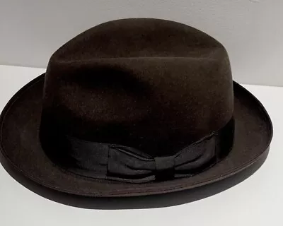 AKUBRA ‘Hampton’ Brown Trilby Fedora Hat Made In Australia RRP$280 Size 58 • $145