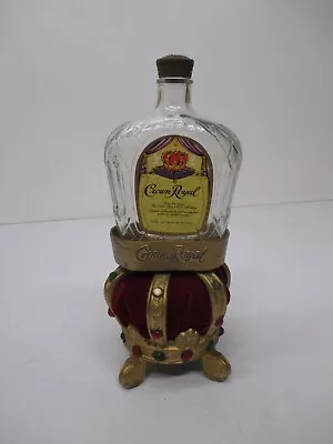 Vtg Crown Royal 2227 Whisky Empty Bottle & C1950s Crown Stand Display Holder • $44.95