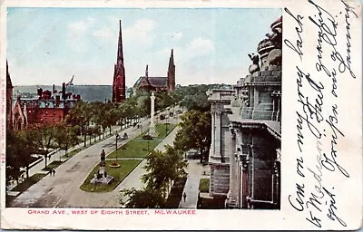 Postcard 1900s WI Milwaukee - Grand A34-21-9ve. West Of Eighth St • $5.99