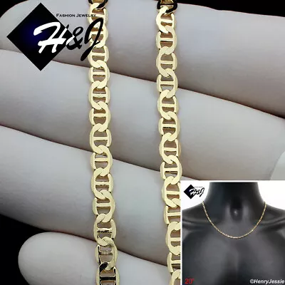 20 MEN WOMEN 18K Gold Filled 4mm Gold Puffed Mariner Link Chain Necklace*GFN2 • $25.99