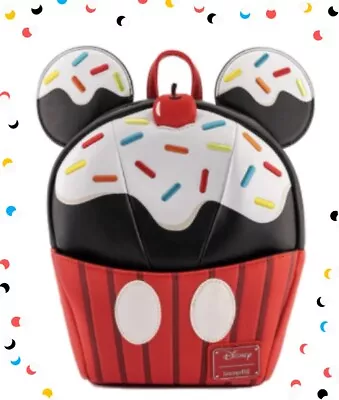 Loungefly Exclusive Mickey Mouse Sprinkle Cupcake Cosplay Mini Backpack NWT  • $72.21