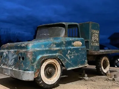 Vintage Tonka Farms Stake Steel Truck Toy • $113.97