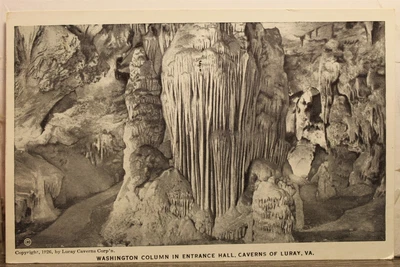 $0.50 • Buy Virginia VA Luray Caverns Washington Column Entrance Hall Postcard Old Vintage