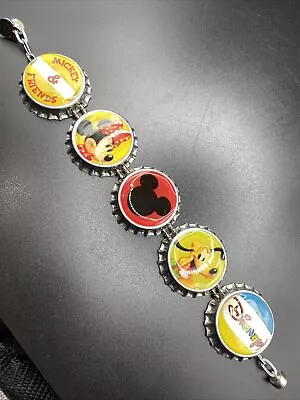 Disney Mickey & Friends Bottle Cap Bracelet ~ Minnie Mouse Pluto • $15.75