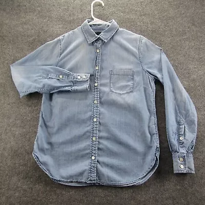 J Crew The Perfect Shirt Chambray Long Sleeve Button Up Womens Blue Denim 4 • $21.99