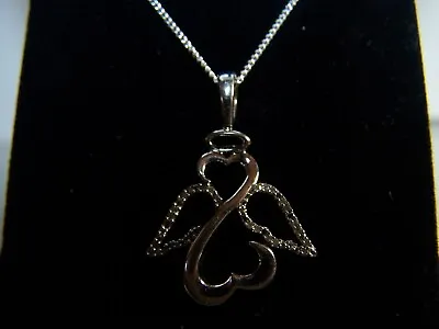 $119.99 • Buy Kay/zales Jewelers Jane Seymour 20 Diamond Open Wing Angel Pendant & Chain