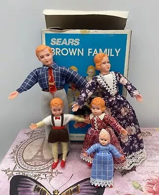 Vintage Sears The Brown Family Dolls Complete In Box Dollhouse Family • $32