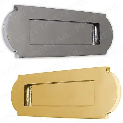 Regency Letterbox Plate POLISHED CHROME/BRASS Sprung Victorian Post Box Door • £20.73
