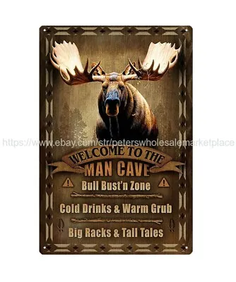  Outdoor Art Online Man Cave Moose Metal Tin Sign • $15.88