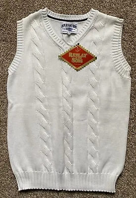 REPLAY & SONS KNITTED VEST / TANK TOP  XXS 118cms  WHITE NEW WITH TAGS • £8.13