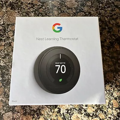 Nest 3rd Generation Learning Black Programmable Thermostat T3016US • $200