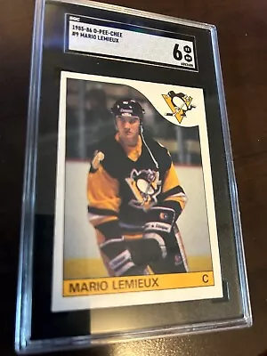 #9 Mario Lemieux 1985-86 O-Pee-Chee RC SGC Graded 6 EX/NM • $327.87