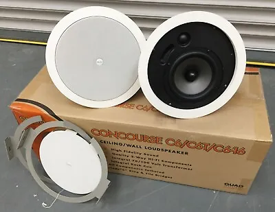 Pair Quad Concourse C6-16 Ceiling Speakers High Performance White 50W RMS • £69.99