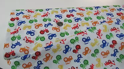 Freckle & Lollie Quilt-craft Fabric TRACTOR CROSSING Crm 2 Yds (d-123) Barnyard • $10.77