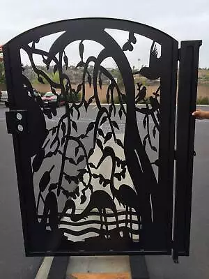 Bird Metal Gate Custom Art Pedestrian Walk Thru Entry Steel Garden Design_36x60 • $1349