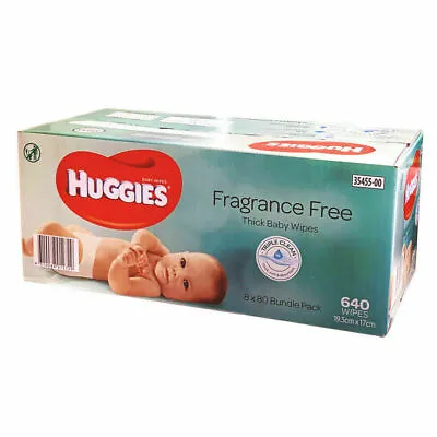 640 HUGGIES Thick Baby Wet Wipes Bulk Mega Pack Fragrance Free • $34.99