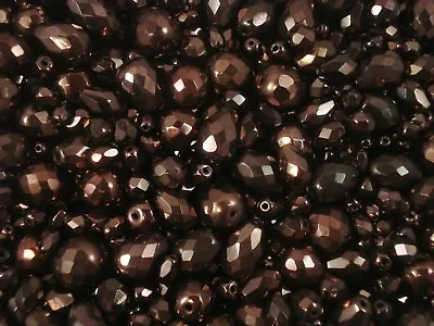 Czech Glass Beads 50g Asst Brown/Bronze Asst Shapes Jewellery FREE POSTAGE • $5.90