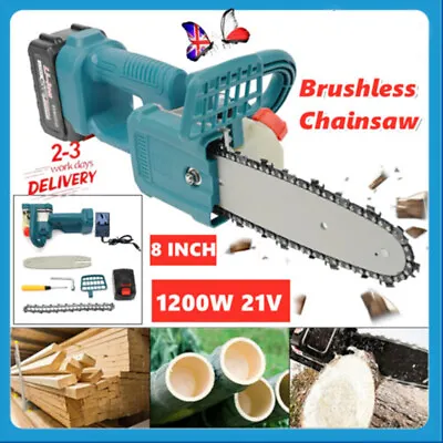 8inch Cordless Electric Saw Chainsaw Wood Cutting Machine Power Tools For Makita • £28.99