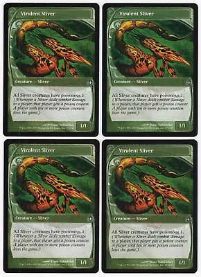 Virulent Sliver X4 4x 2007 Future Sight PLAYSET Green Common Creature MTG NM AZ2 • $3.99