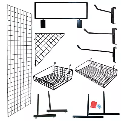 Black Grid Mesh Grid Wall Retail Display Shop Fittings & Accessories (E3ML/BLK) • £36.62