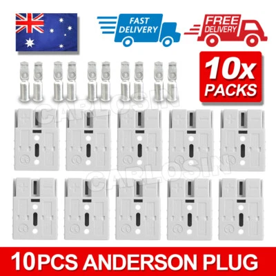 $12.85 • Buy 10 X Anderson Style Plug Connectors DC Power Tool 50 AMP 12-24V 6AWG AU