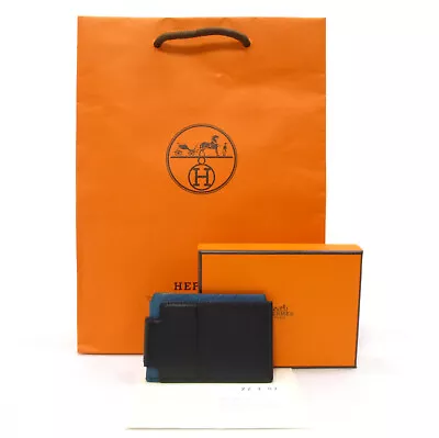 Authentic HERMES Card Holder H Sports 3CC Black/Green Z Leather #36631426 • $777.28