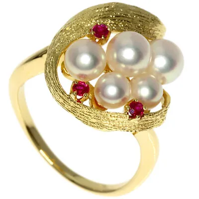 MIKIMOTO   Ring Pearl Pearl Ruby K18 Yellow Gold • £571.29