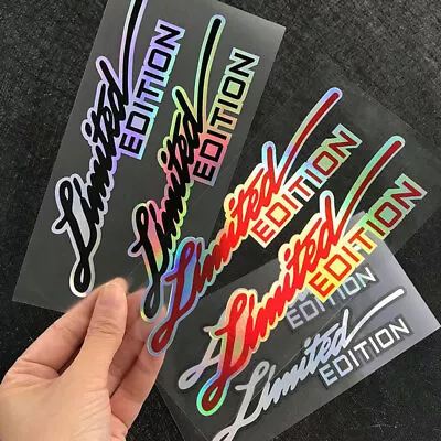 2X Car Motorcycle Limited Edition Emblem Side Decals Laser Rainbow Strip Sticker • $4.99