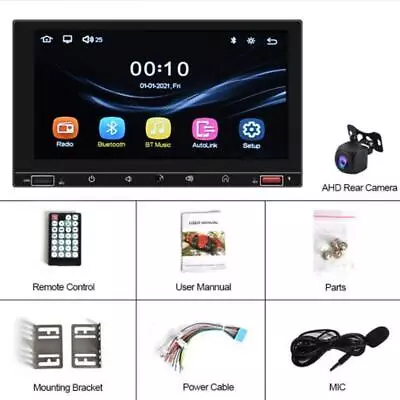 7  Double DIN Car Stereo Radio With Carplay BT Audio USB/TF/AUX + AHD Camera Kit • $129.99