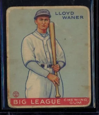 1933 Goudey #164 Lloyd Waner Pirates Creasing Ink On Back PR LOOK! • $65