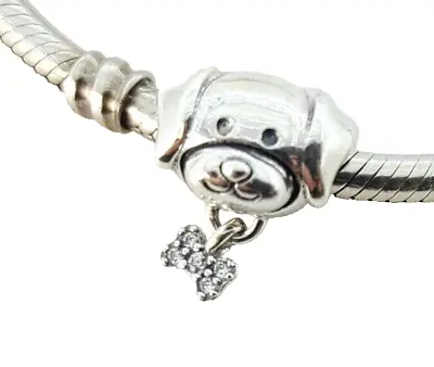 Authentic Pandora  Pet Dog And Bone Sterling Silver 792254C01 Charm • $33.99