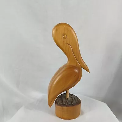 Wood Pelican Sculpture Ocean Bird Rustic Cottage Beach Nautical Coastal Decor • $12.97