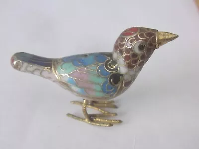 Vintage Miniature Cloisonne Enamel Bird Figurine • $15