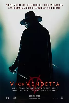 $12.97 • Buy 2006 V For Vendetta Movie Poster 11X17 Natalie Portman Hugo Weaving Evey 🩸🍿