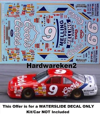 Nascar Decal # 9 Coors 1989 Ford Thunderbird Bill Elliott 1/24  • $18