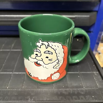 Vintage Waechtersbach Christmas Mug Green With Santa GermanyEUC • $9.99
