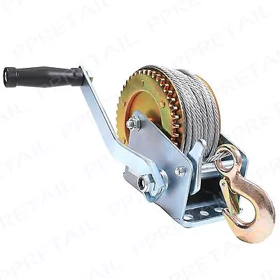 £25.45 • Buy BOAT WINCH Hand Ratchet 20m Heavy Duty Mooring Carabiner Hook Safety Pawl Barge