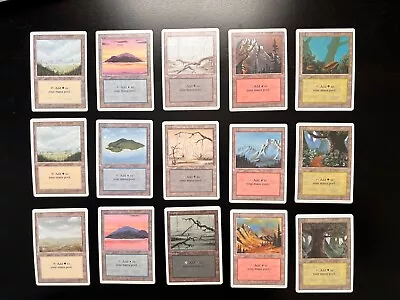 Complete Basic Land Set - Magic The Gathering Revised 3rd Edition 1994 NM • $9