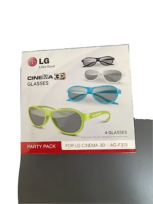 LG Cinema 3D Glasses Party Pack (AG-F315) Multicoloured X4 Family Christmas VGC • £11.99