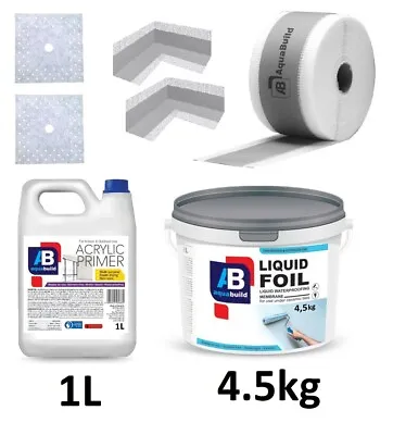 Waterproof Tanking Kit Shower Sealing Set With Primer 4.5kg Liquid Foil Membrane • £49.99