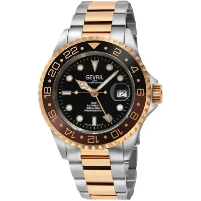 $1880 • Buy Gevril 4957A Men's GMT Rolex Features Swiss Made Automatic Watch 2 Year Warranty
