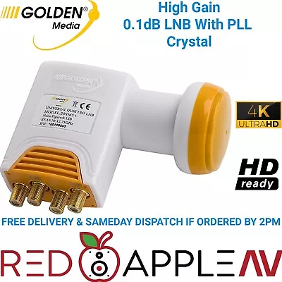 Golden Media GM204MS 0.1dB Quattro LNB 4K 3D Full HD For Multiswitch Use ONLY!  • £17.99